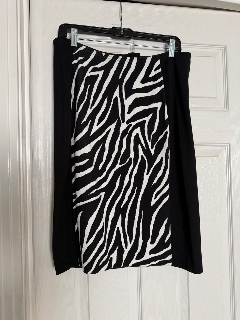 Chico's Black and White Zebra Panel Pencil Skirt